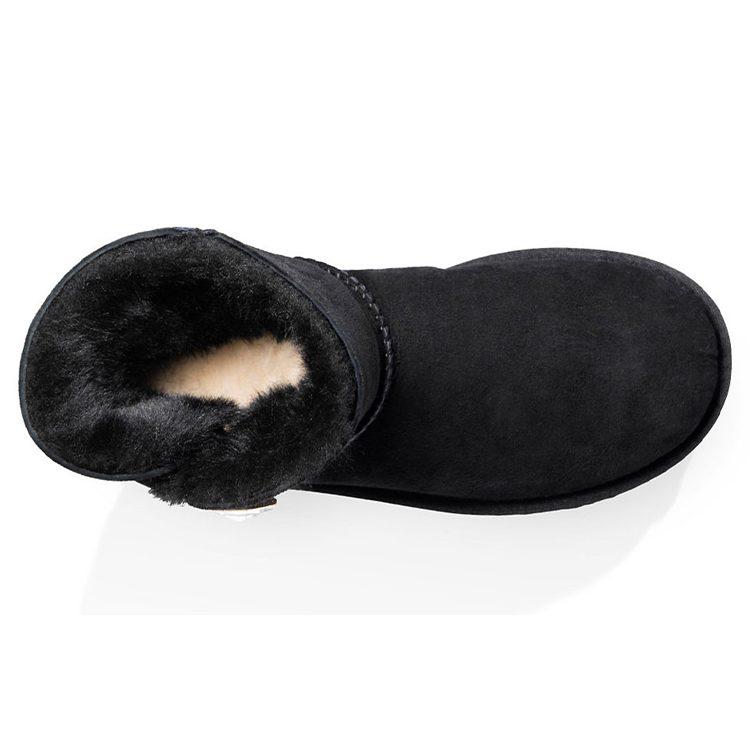 UGG Mini Bailey Button Bling Fleece Lined 'Black White' Women's 1016554-BLK