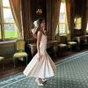 Summer Women Ruffles Suspenders Dress Slim Solid Square Collar Sleeveless Vestidos 2026 Spring Fashion Female Party Robes