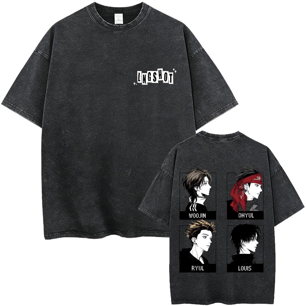 Washed Vintage Lngshot 4SHOBOIZ MIXTAPE 2026 Merch T Shirt Fans Gift Men Women Kpop Fashion Trend Tshirt Casual Cotton Tshirts 2XL