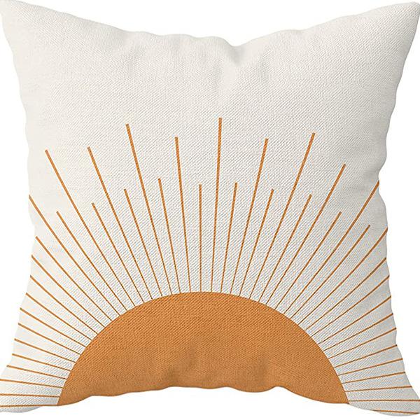 Abstract Pillowcase Sunset Sunrise Line Modern Art Minimalist Living Room Sofa Bay Window Pillow Geometry