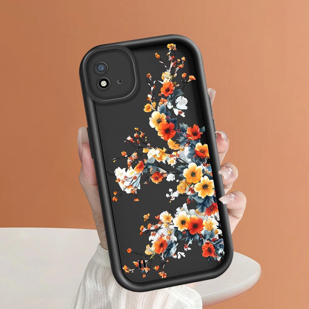 Soft Silicone Square Ladder Printing Pattern Phone Casing Full Cover Camera Shockproof Protection Rubber Case for OPPO Realme