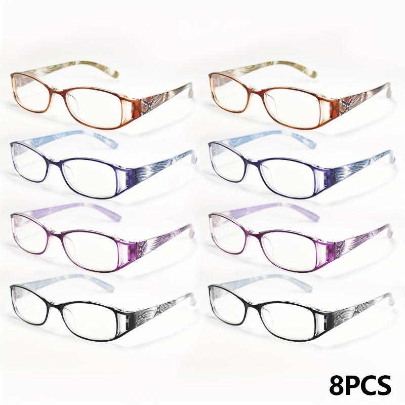 

8PCS Women’s Reading Glasses Casual Fashion For Working Reading TV Reading Glasses Super Clear High Quality Glasses +100