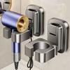 Elegant Sturdy Plastic Adhesive Wall Mounted Hair Dryer Holders for Easy Installation and Removal In Bathrooms