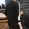 Men Shirt Contrast Colors O Neck Pullover All Match Spring T-shirt for Daily Wear