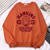 Casual Street Womens Sweatshirt Hawkins High School Indiana 1983 Printing Hoodies Loose Crewneck Pullovers