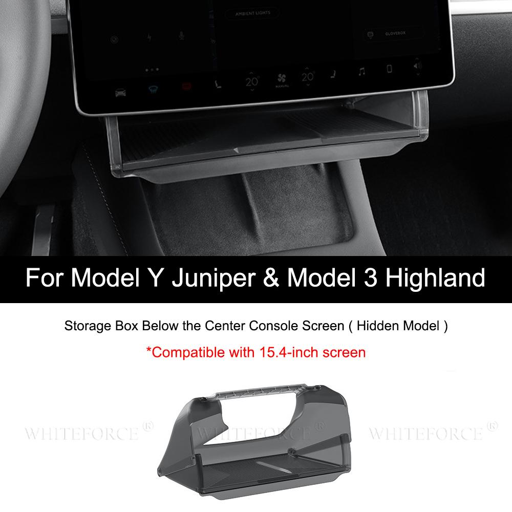 For Tesla Model 3/Y -2026 Storage Box Hidden Storage Case Tray Under The Central Control 16-inch Screen for Model Y Juniper
