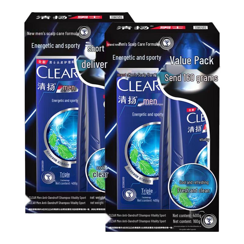 

Clear Men Anti-Dandruff Active Sport Mint Shampoo Twin Pack