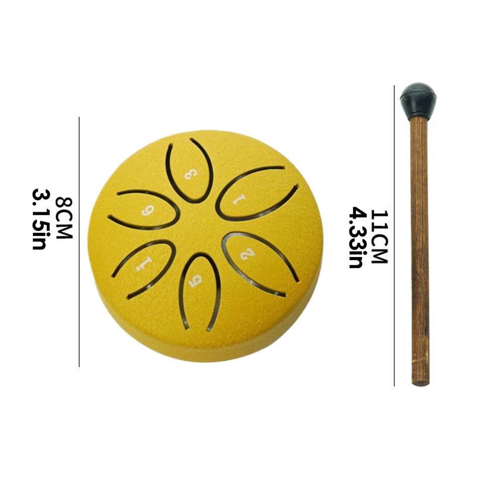 Rain Drum for Outside 3 Inch 6 Notes Steel Tongue Drum for Outdoor Educational Healing Music Instrument for Beginners School