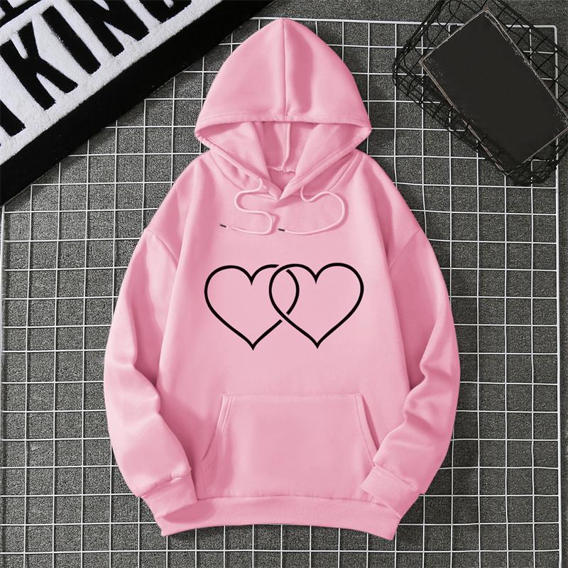 Winter Women's Hoodie High Street Unisex Style Double Pockets Sweatshirts Outerwear Plus-Size Women's Clothing