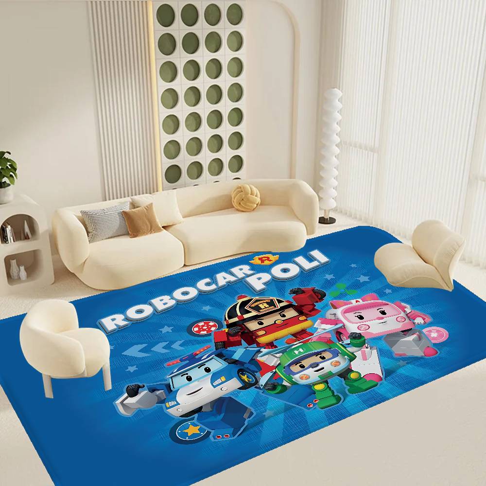 Tappetino per Pavimento Robocar P-Polis Stile INS Morbido Tappeto per Pavimento Camera da Letto Casa Tappetino per Lavanderia Tappeti Domestici Antiscivolo