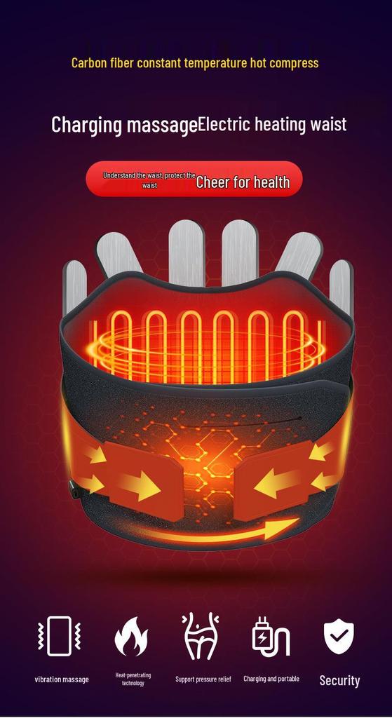 Smart Heating Vibration Massage Lumbar Belt with Temperature Control