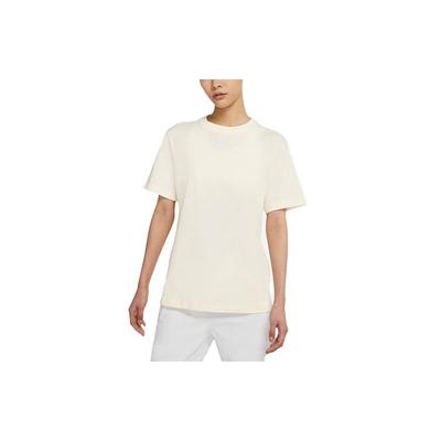 Sportswear Essential Loose Knit Printed Casual Crew Neck T-Shirt Women Tops Coconut-White DH4256-113