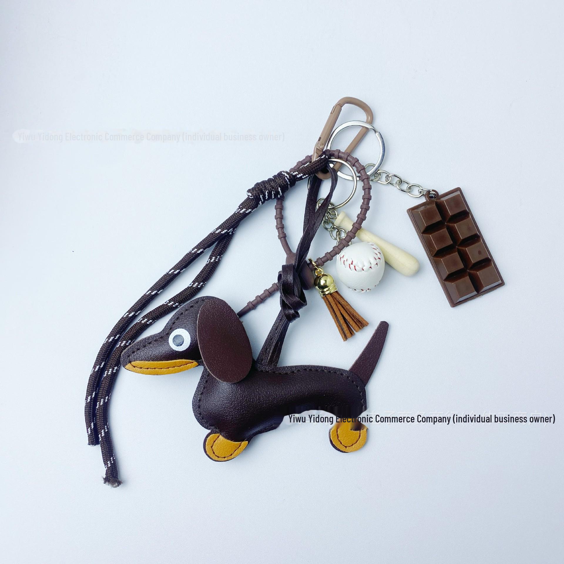 

Брелок из искусственной кожи в виде таксы: Милый трансграничный аксессуар для автомобиля и креативное украшение для сумки.