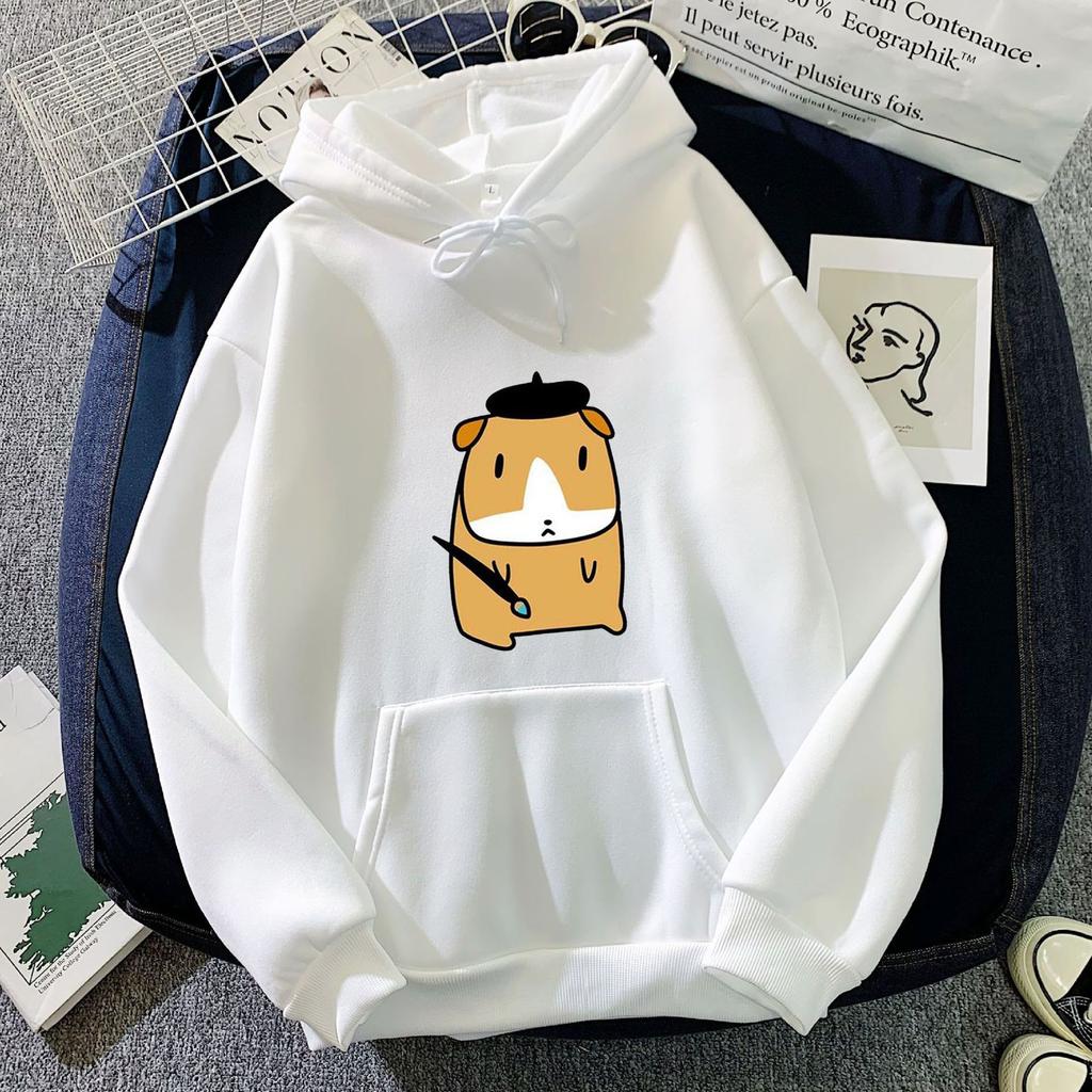 Couple Style Hats for Men and Women, Puppy Print Hooded Sweatshirts, Autumn and Winter Korean Style Trendy Versatile Tops