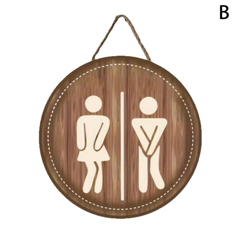 

1Pc Rustic Wooden Toilet Sign Farmhouse Wall Decor Bathroom Plaque Home Decorative Sign