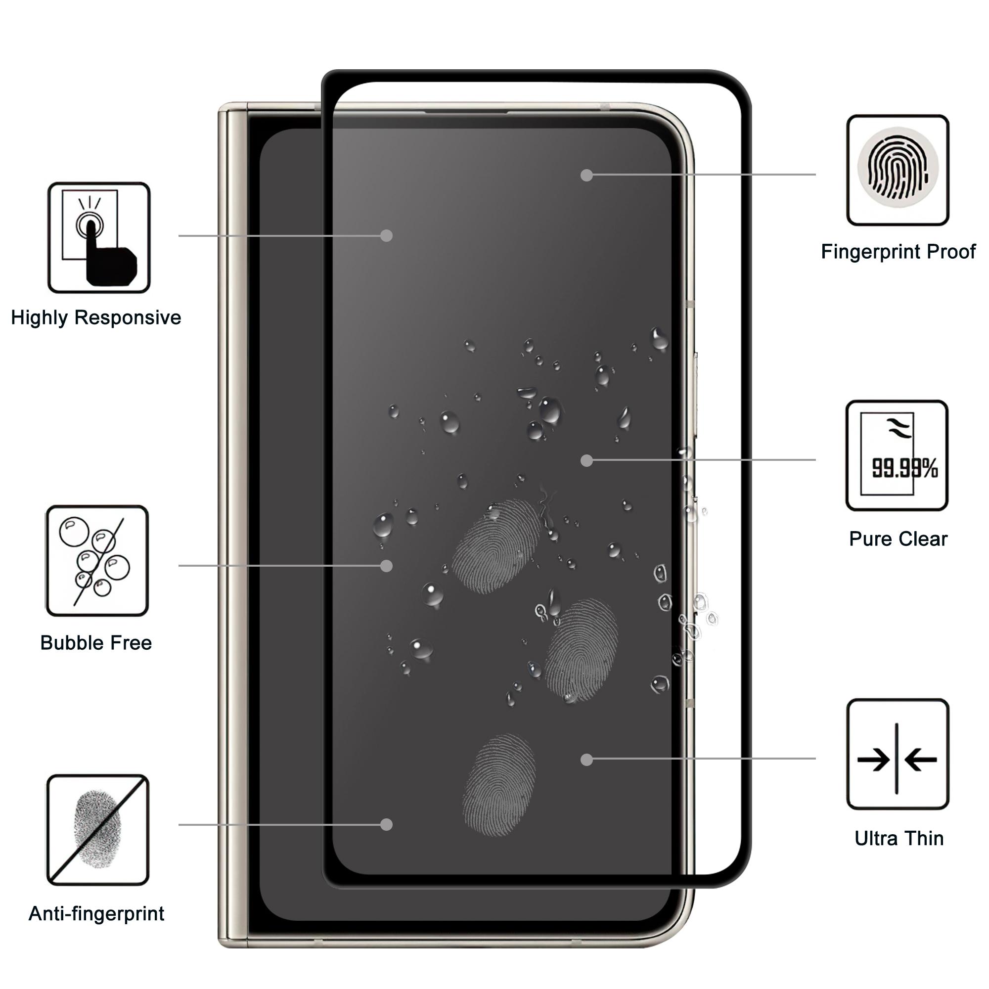 

AGC Glass Screen Protector for Google Pixel Fold ,Full Glue Black Edge Full Cover Phone Screen Film As Shown A