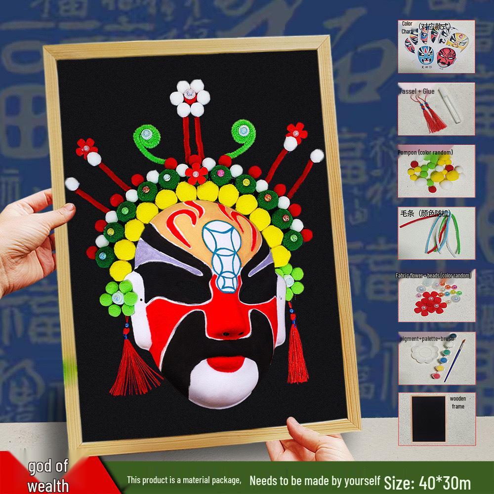 Peking Opera Mask 3D Painting Kit: Handmade Intangible Cultural Heritage Warm-Up Activity