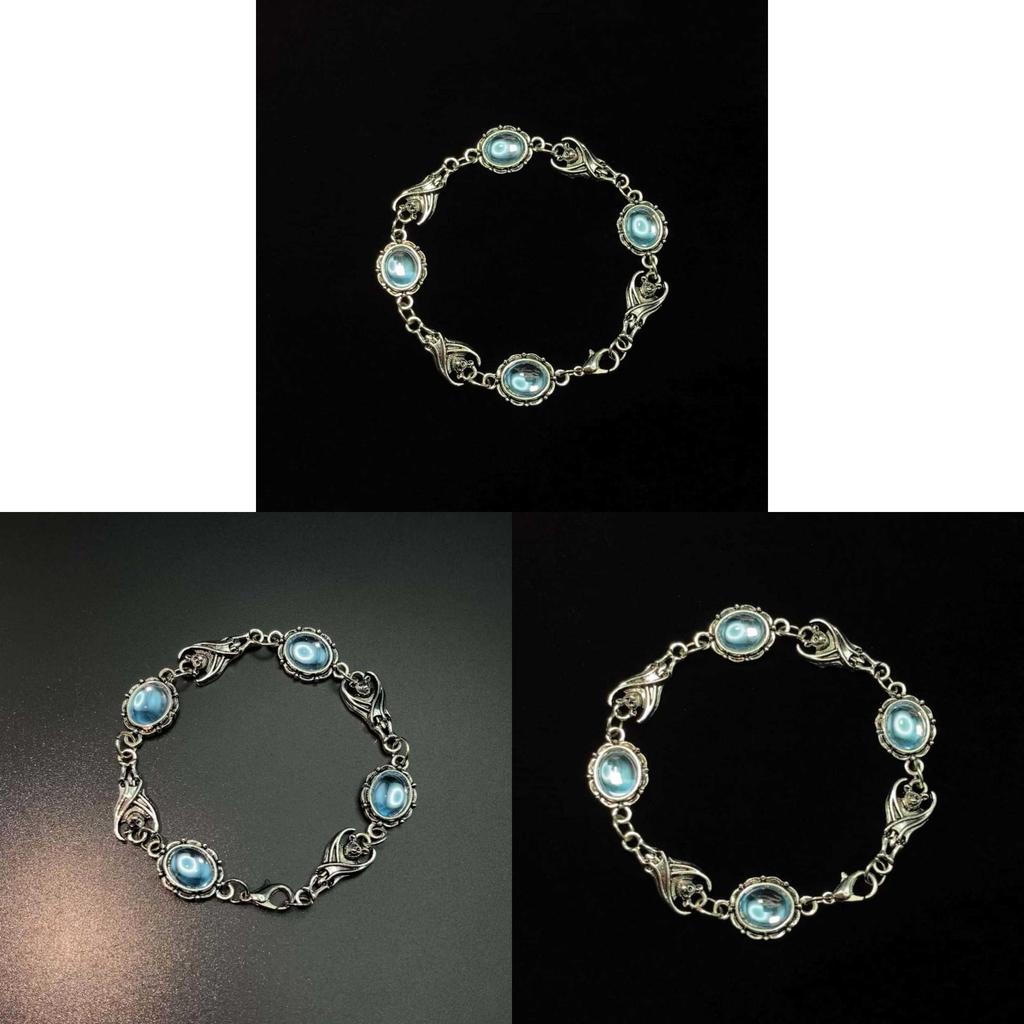 Bat Jewelry Bracelet Alloy Silver And Blue Glass Beads For Women And Men Gift