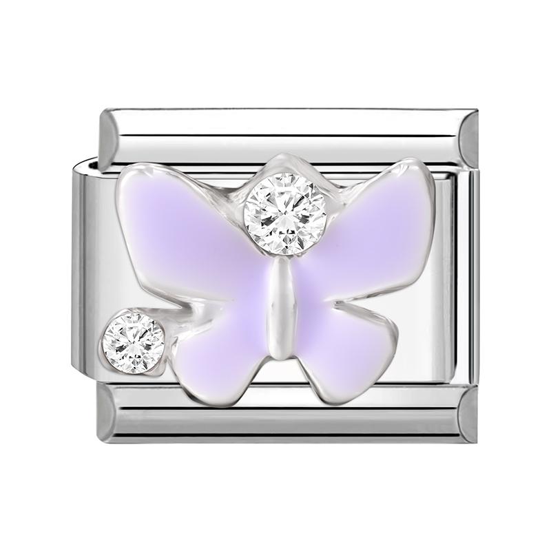Shiny Colorful Crystal Butterfly Bow Knot Heart Italian Charm Links Fit 9mm Stainless Steel Bracelet Women Y2K DIY Making Gift