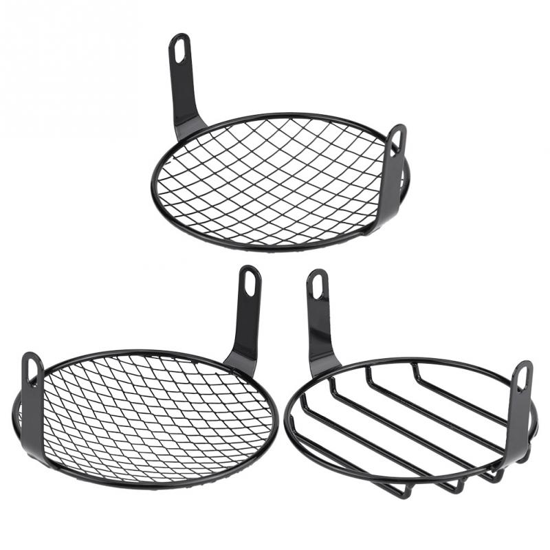 6.5 Motorcycle Side Mount Headlight Round Grill Cover Mask Led Headlights Grill Cover CNC for Cruiser Chopper Cafe Racer