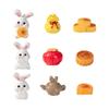 Handmade Rabbit Figurines Micro Landscape Moon Cake Model Cute Bunny Ornaments  Outdoor