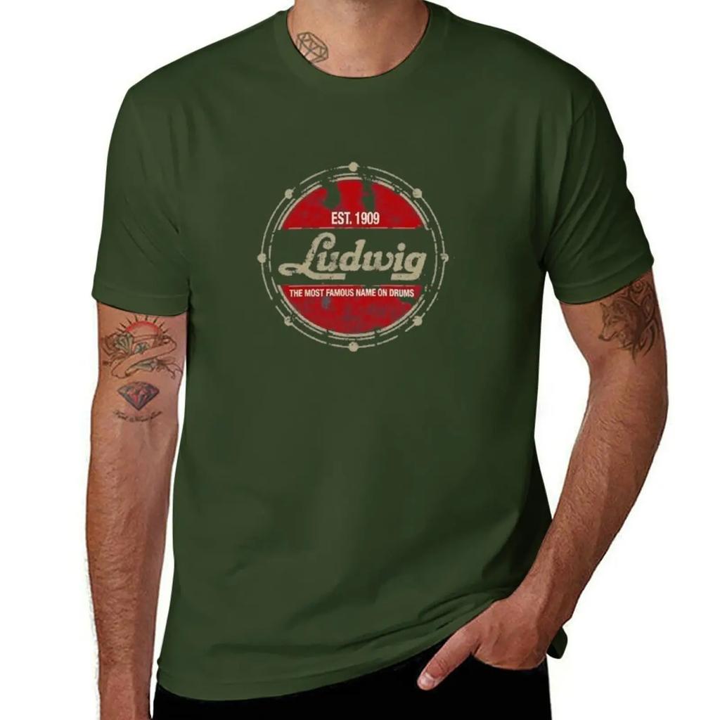 Ludwig Drums T-Shirt Summer Tops Anime Graphics T Shirts for Men Pack