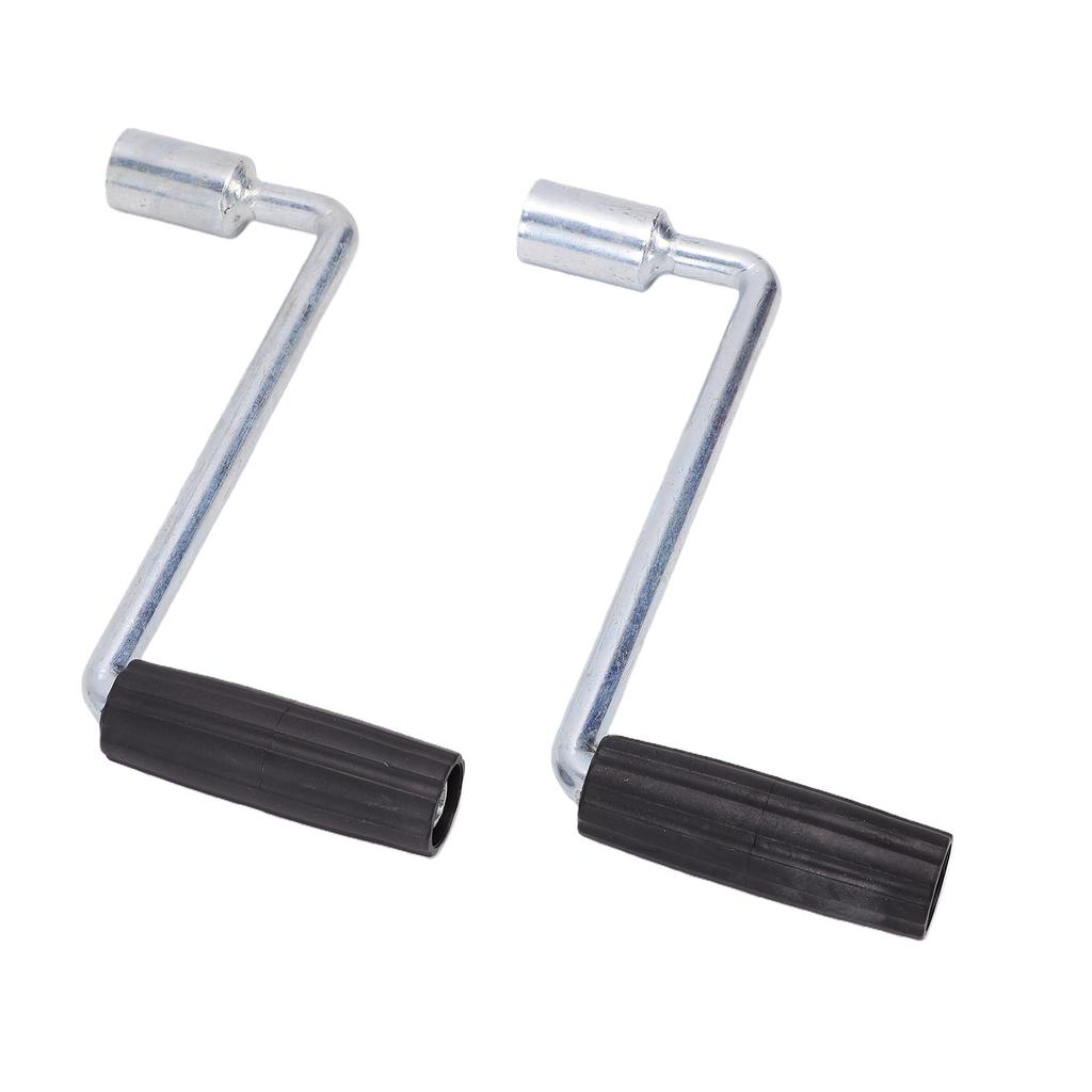 2PCS Trailer Crank Handle High Efficiency Galvanized Iron Stable Campers Jack Crank Handle for Truck 19mm Socket