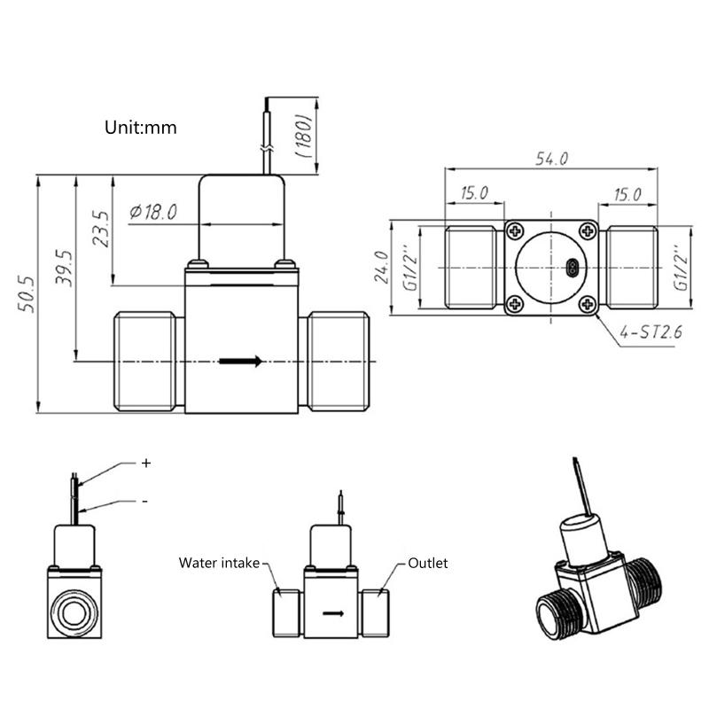 Solenoid for Valve DC 4.5V 1/2" Water Flow Pul Se Electromagnetic for Valve Brass Solenoid for Valve for Liquid Wate