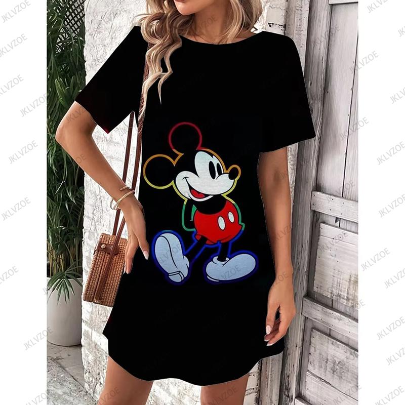 Fashion Loose Crew Neck Women's Casual Versatile Printing Casual Dresses
