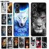 For ZTE Axon 30 5G Case Black Soft TPU Silicone Cartoon Wolf Lion Phone Case For ZTE Axon 30 5G Back Cover Bumper Axon30 30 5G