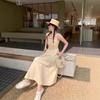 Large Size French Suspender Dress Women's Summer Fat MM Cover Belly and Thin Skirt Pear-shaped Figure Drape A-shaped Skirt