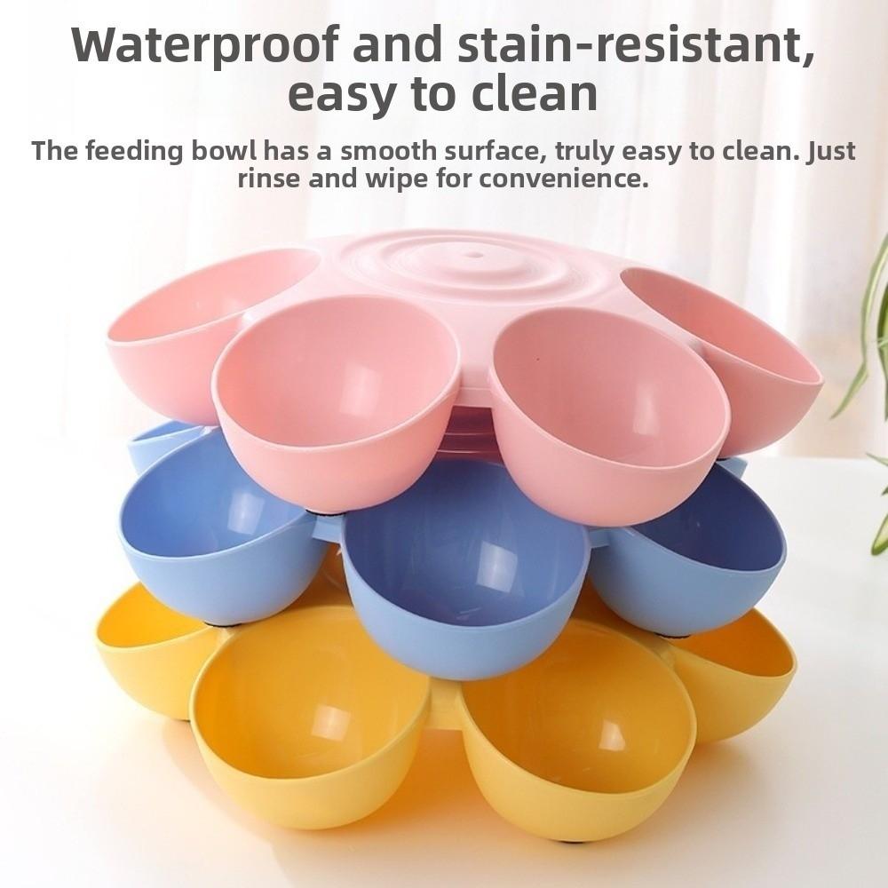 Six-grid Cat Dog Food Water Bowl Plastic Cat Feeding Bowl New Former Cat Food Bowl Pet