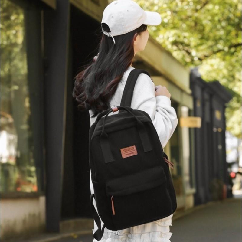 Sports School Backpack Universal Black Corduroy Urban Fashionable