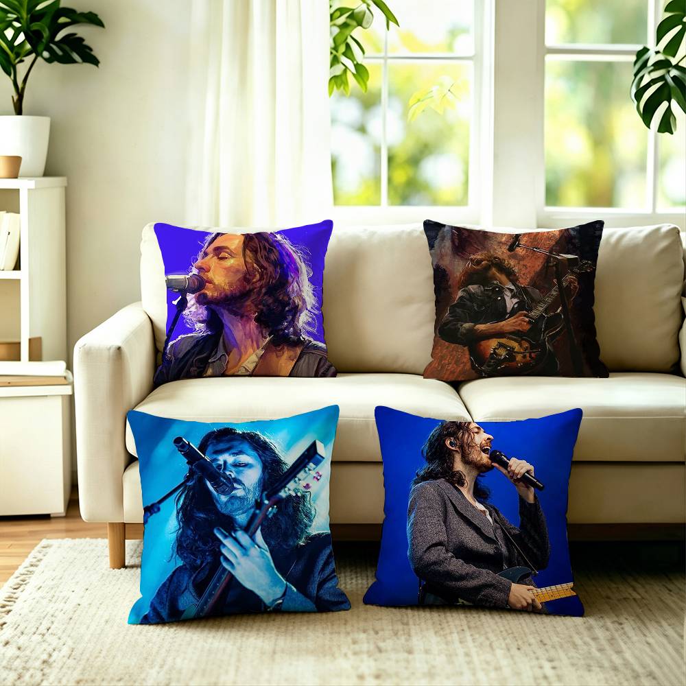 Rock Singer HHozier Pillow Case Square DoubleSided Sofa Cushion Cover Bedroom Bedside Pillow