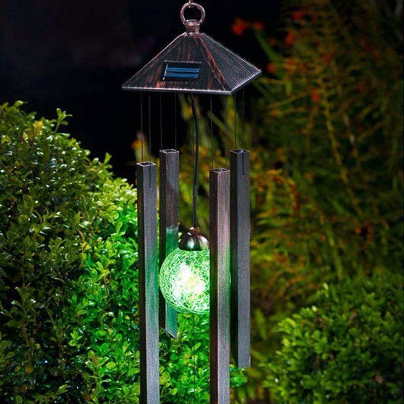 Vintage Copper Solar Lantern With Color Changing Led For Outdoor Garden