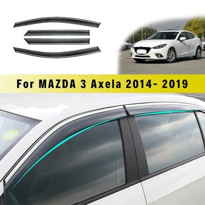 Car Smoke Window Sun Rain Visor Deflectors Guard For Mazda 3 Axela Hatchback/Sedan 2008 2014 2015 2016 2017 2018 Accessories