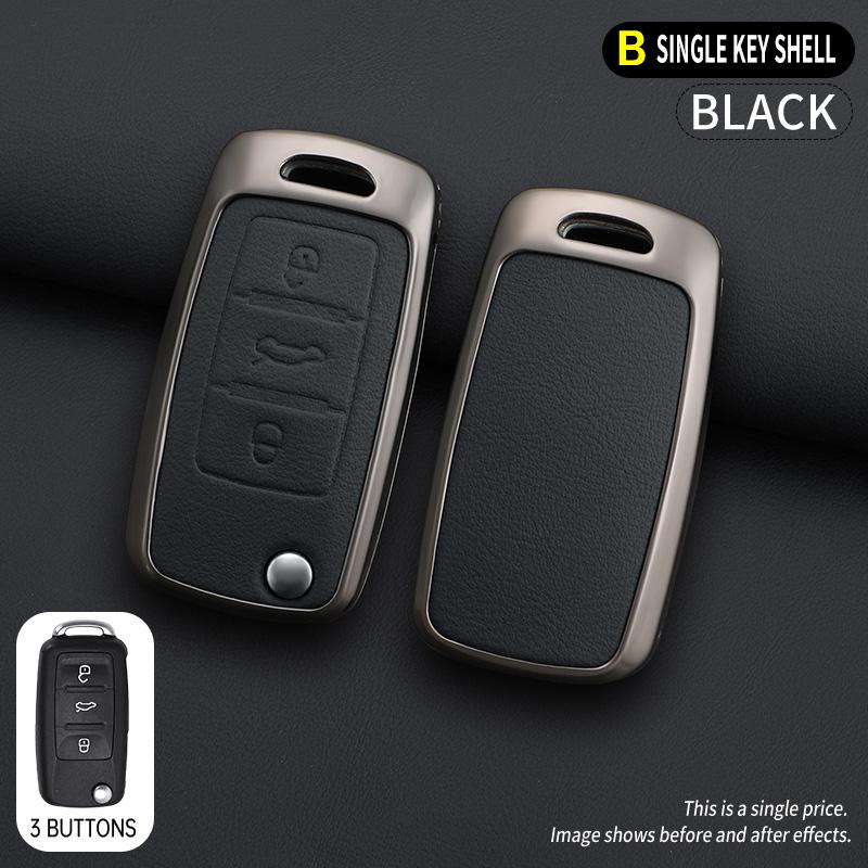 Auto Key Fob Cover Mount Case Fit For Skoda Octavia A7 A5 Fabi Yeti Fit For Vw Volkswagen Tiguan Passat Polo Mk T-Roc B8 Auto Auto Accessories