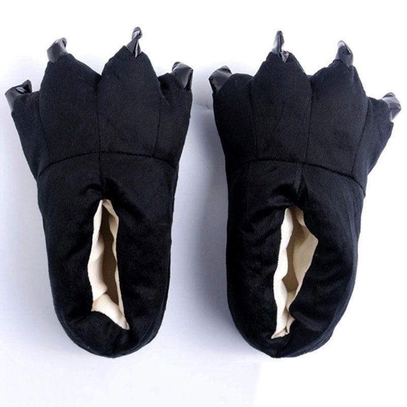 Cozy Dinosaur Cosplay Costume Slippers With Soft Plush Paw Shoes For Winter Warmth