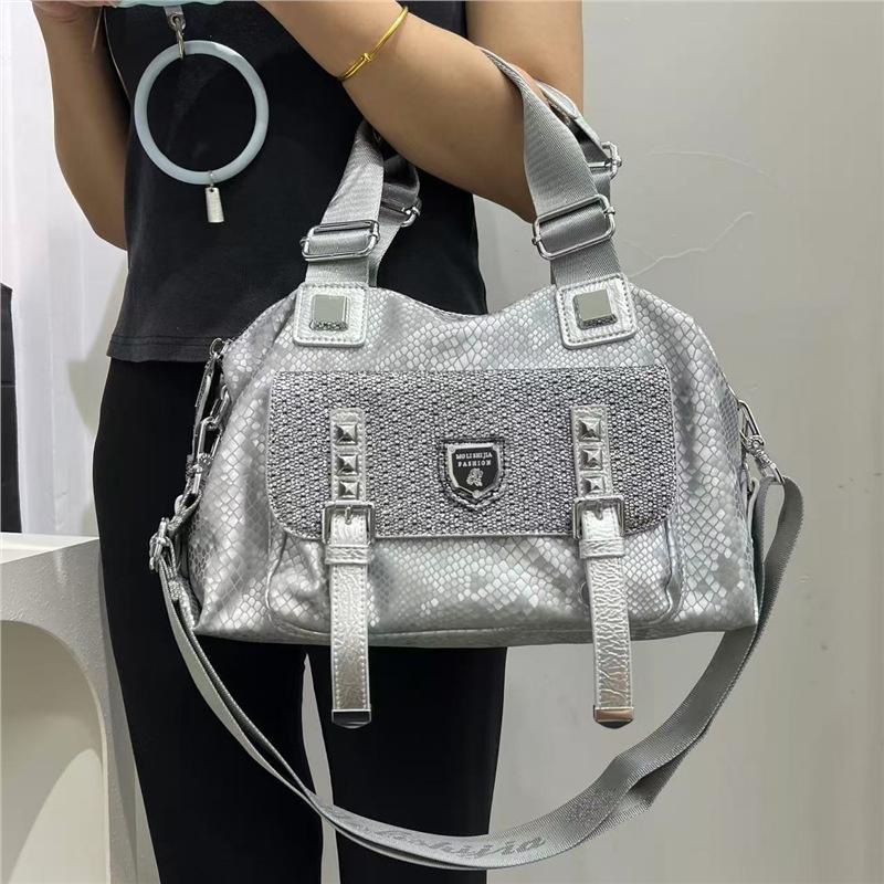 Ladies Elegant Diamond Tote Bag Large Capacity Gorgeous Shiny Splicing Shoulder Tote Bag