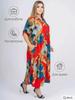 Women's Fashion Loose Fit Floral Print Midi Dress Casual Button Down Short Sleeve Dress with Pockets Suitable for Various Occasions