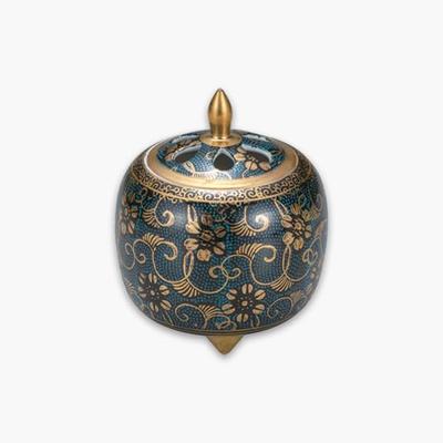 Kutani Ware Iwataya "Kutani Ware" Räuchergefäß (3.5 Größe) Blauer Körniger Eisenlilie K8-1390