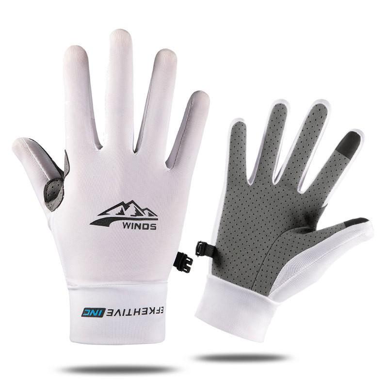 Men Women Ice Silk Gym Workout Fishing Gloves Full Finger UV Protection Breathable Durable