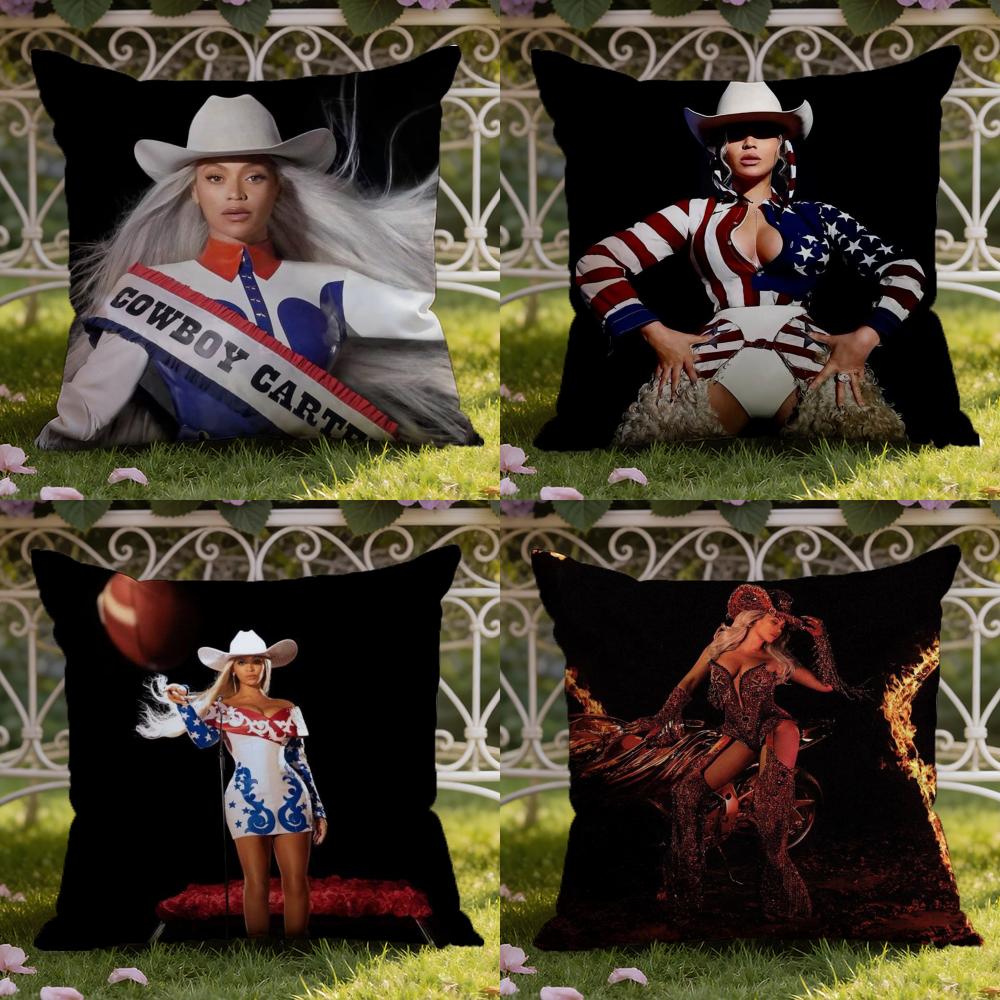 Singer B-Beyonce C-Cowboy Cushion Cover Home & Car Dual-Scene Pillow Cover: Reversible for Premium Comfort