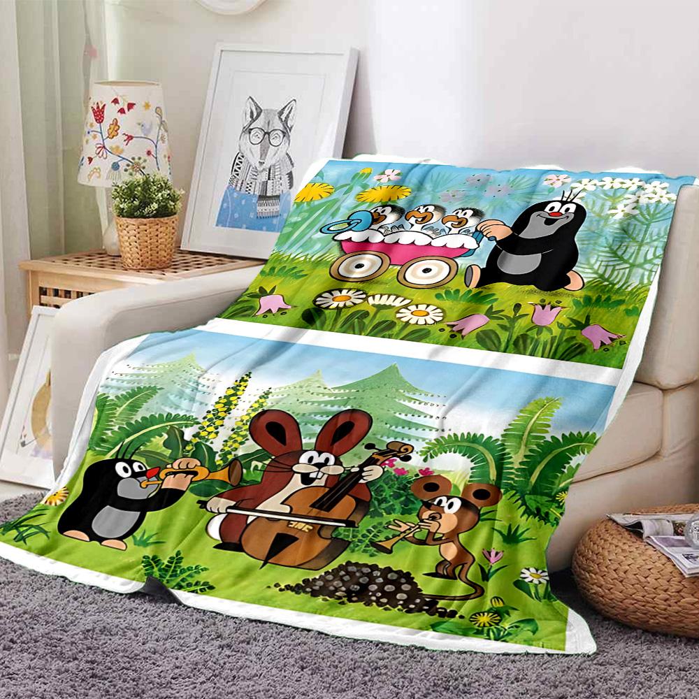 1pc Flowers Animals Garden Flannel Blanket,Ultra Soft Warm Plush Throw for Home Bedroom Bed Sofa Cover Camping Picnic Gift Y7245