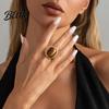 Vintage Style Ring/Earrings Women Ring/Earrings with Large Square Stone Retro