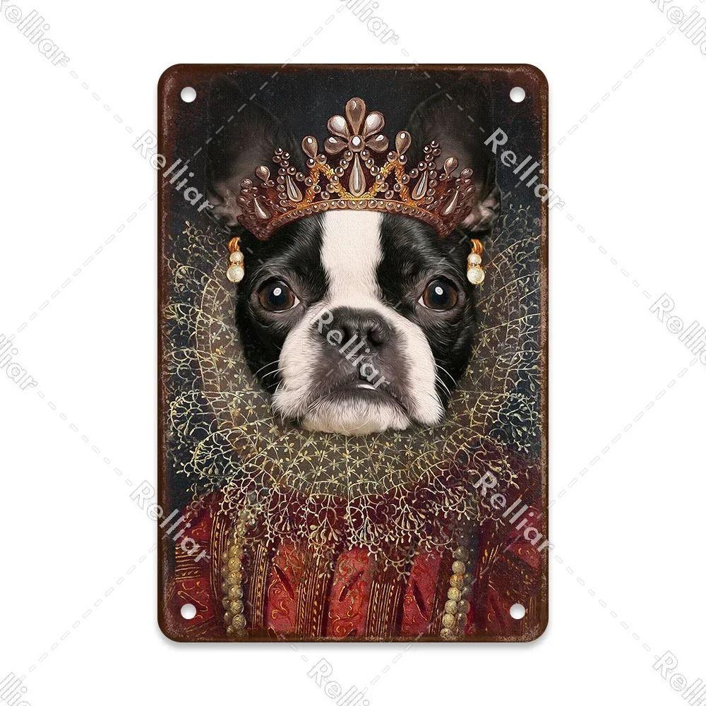 Metal Sign Gentleman Dog Wall Decor, Vintage Tin Plate for Living Room 20x30 cm