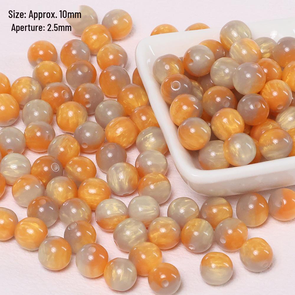 8-12mm Two-Color Iridescent Resin Beads for DIY Jewelry Making