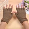 Winter gloves men's plush thickened warm winter gloves men's plush wool knitted gloves