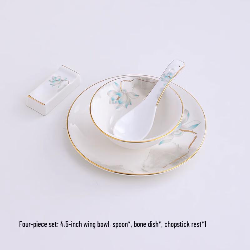 Ceramic Hotel Dining Tableware 4-Piece Set