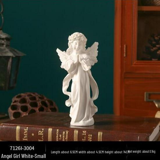 Nordic Praying Angel Resin Figurine - Cute Angel Girl Desktop and Foyer Decor